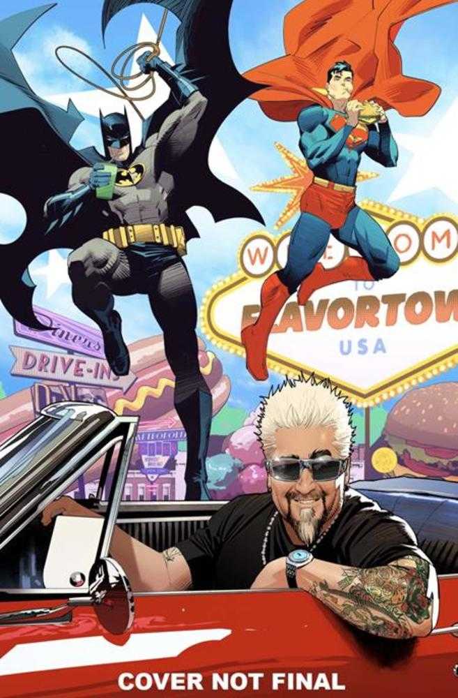 Batman Superman Worlds Finest #37 Cover D Dan Mora Guy Fieri Cameo - Premium Card Stock Variant - DC Comics Collectible for Display & Gifting