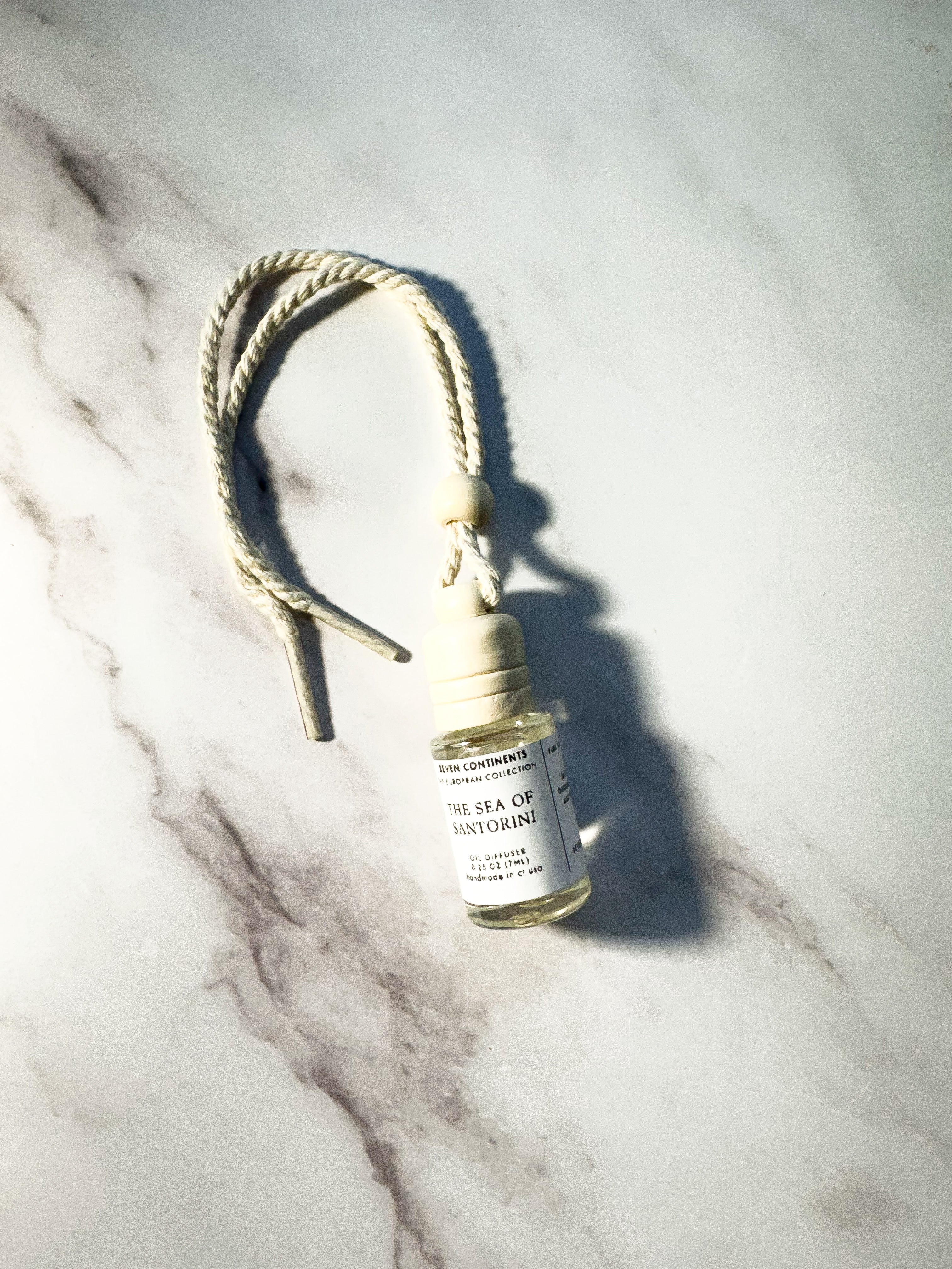 Santorini Mini Car Diffuser - Portable Essential Oil Aromatherapy for Relaxation & Stress Relief - Perfect for Travel, Office & Home Use