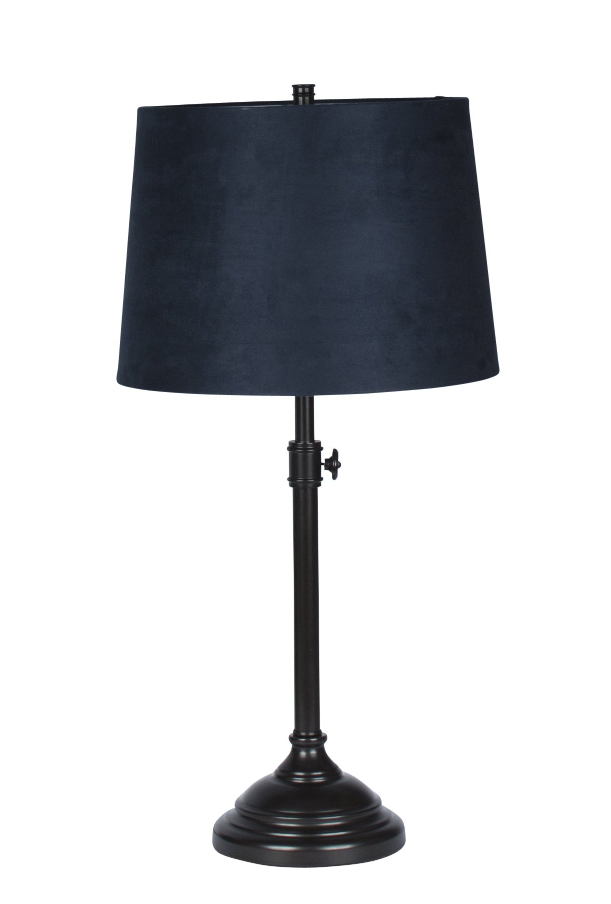 Urbanest Windsor Adjustable Table Lamp - Oil-Rubbed Bronze Base with Navy Blue Suede Shade | Modern Desk Lamp for Home Office, Bedroom Nightstand & Living Room Decor