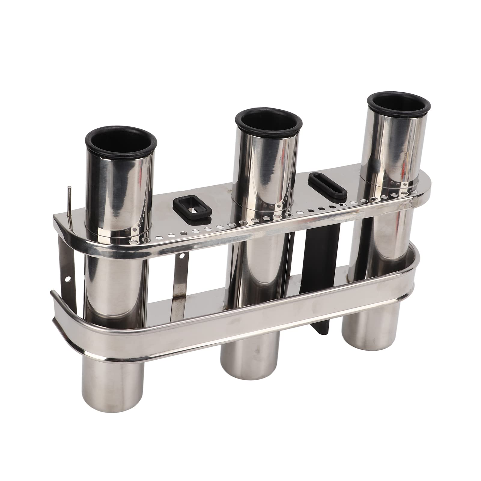 Stainless Steel Fishing Rod Holder - 3 Tube Marine Grade Rod Pod with Toolbar for Boat, Yacht, RV & Truck | Durable Saltwater Fishing Gear for Offshore & Freshwater Angling