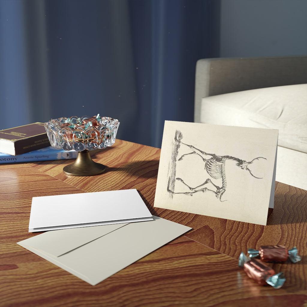 Deer Skeleton Greeting Cards - 10 Pack Halloween Themed Blank Note Cards with Envelopes - Perfect for Spooky Party Invitations, Halloween Decorations, and Gothic Gift Giving