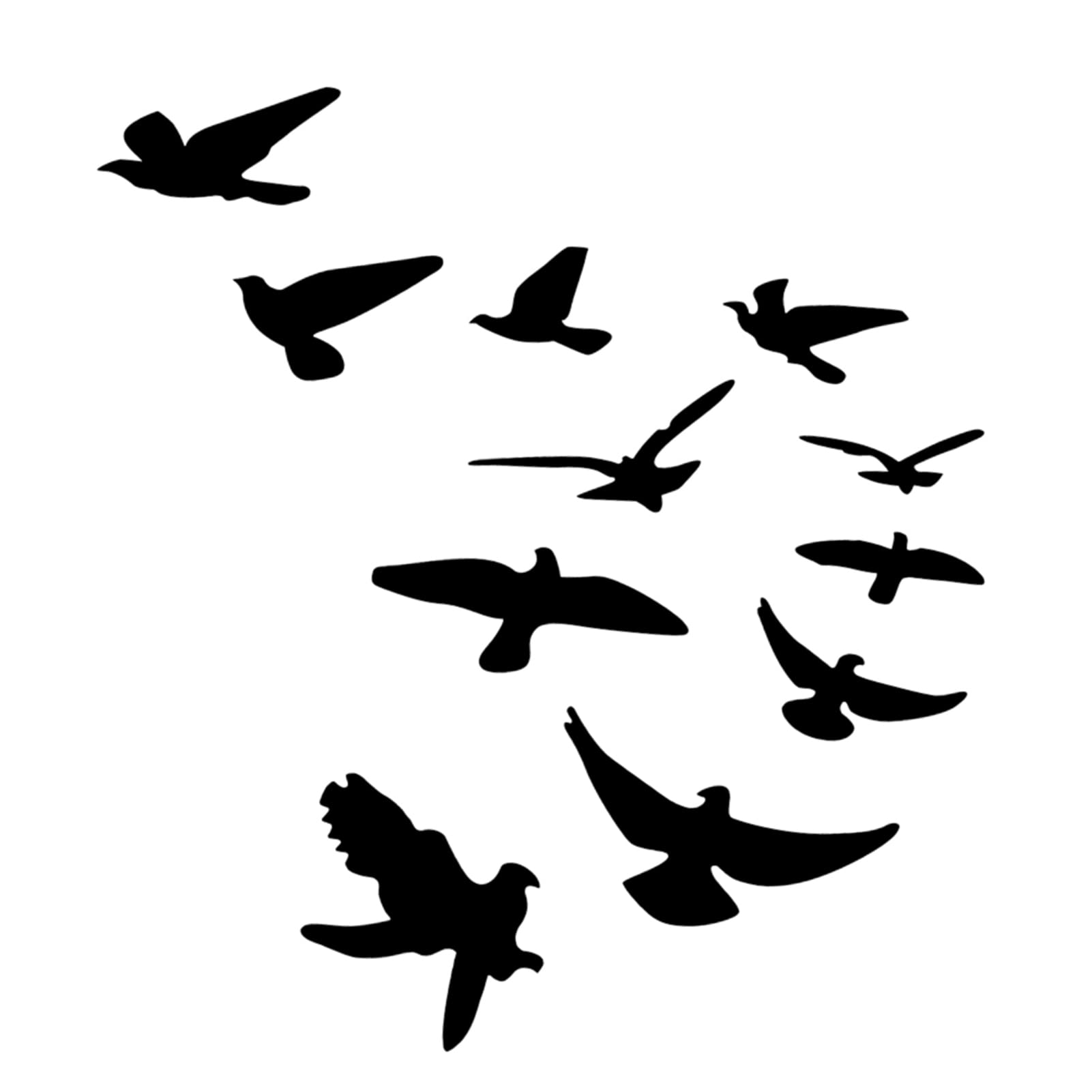 Flying Birds Wall Decals - Black Bird Shape Mirror Wall Stickers for DIY Home Decor | Perfect for Living Room & Bedroom Wall Art | Easy Peel & Stick Decoration