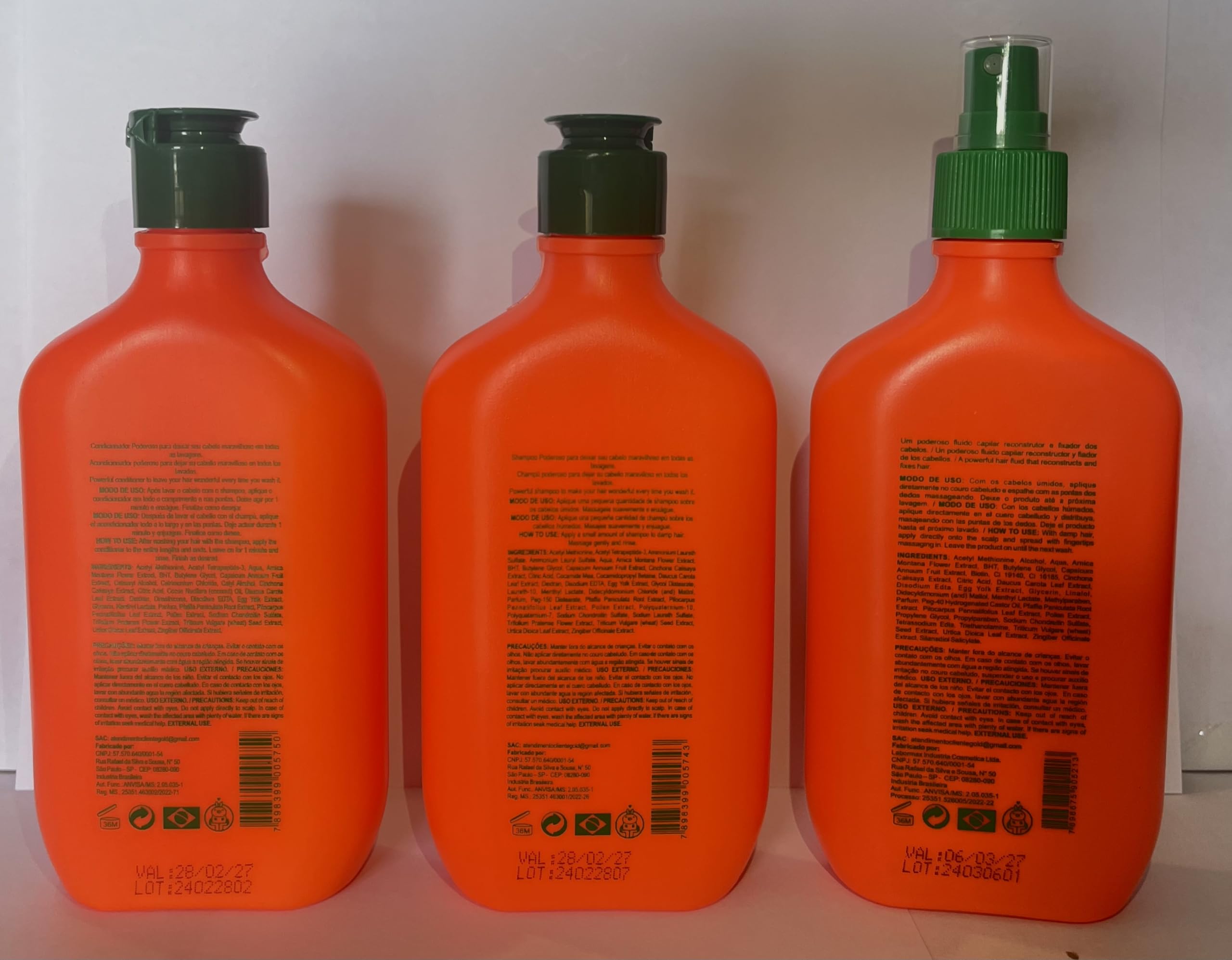 Gold Spell Tonic Shampoo & Conditioner Set - Powerful Hair Care Combo, 8.8 Fl Oz (Pack of 3) - Orange & White - For Damaged Hair Repair & Daily Moisturizing