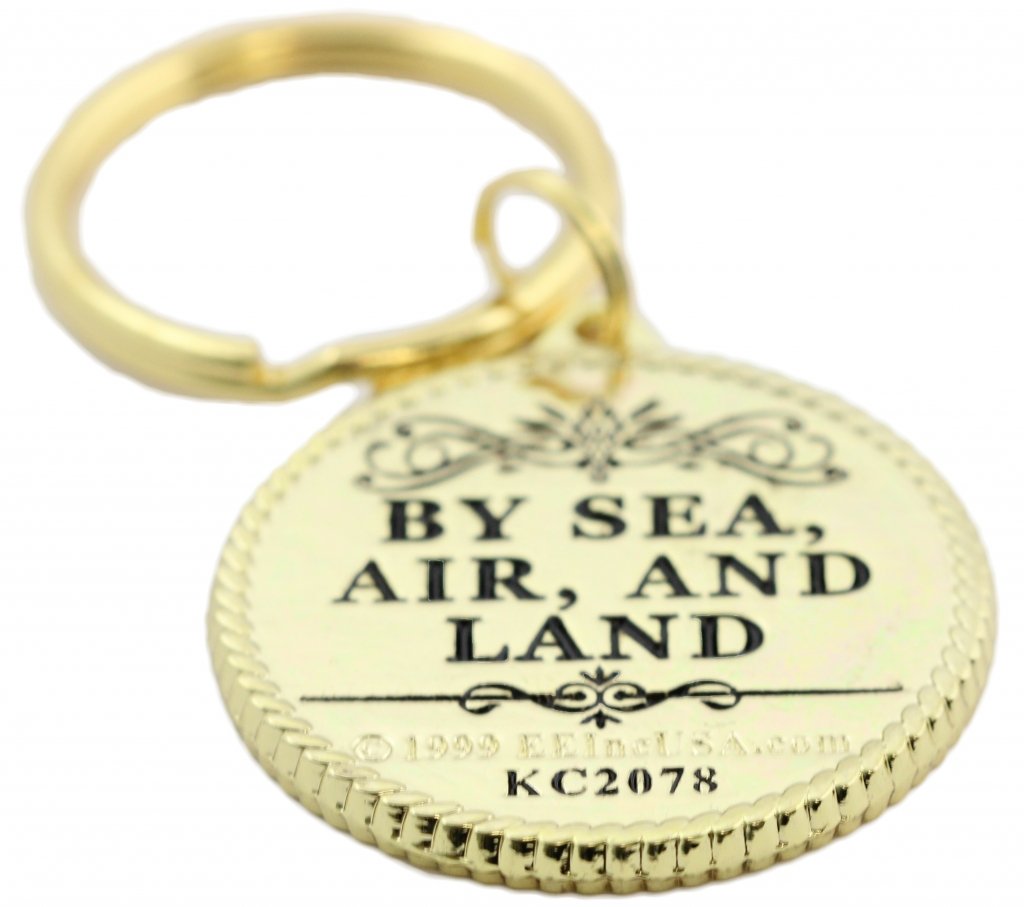 Patriotic US Navy Crest Keychain - Military Gifts & Collectibles for Men & Women - Blue 1.5 Inch Key Ring - Perfect for Veterans Day, Military Appreciation & Patriotic Events