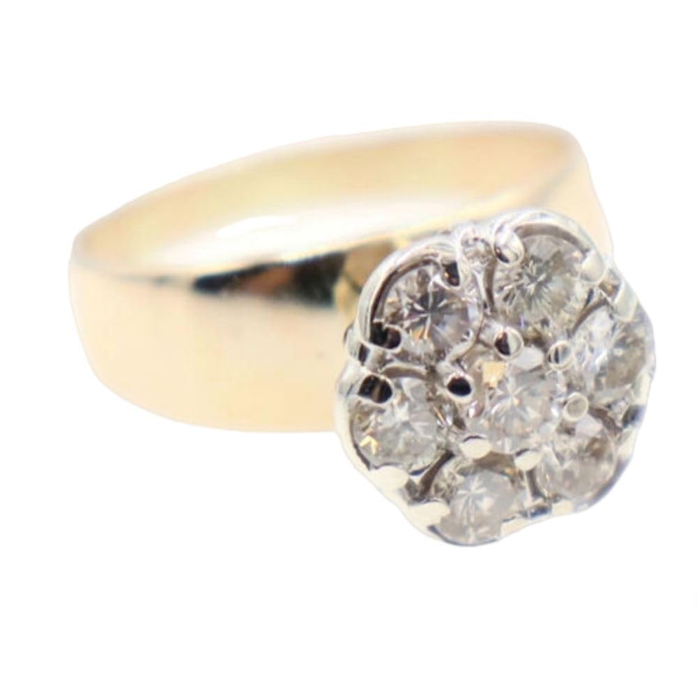 1 Ct Round Cut Diamond Flower Cluster Cathedral Solitaire Engagement Ring for Women - Vintage Style 14K Yellow Gold Plated Wedding Ring, 925 Silver Anniversary Jewelry - Perfect for Proposals, Bridal Sets & Romantic Gifts