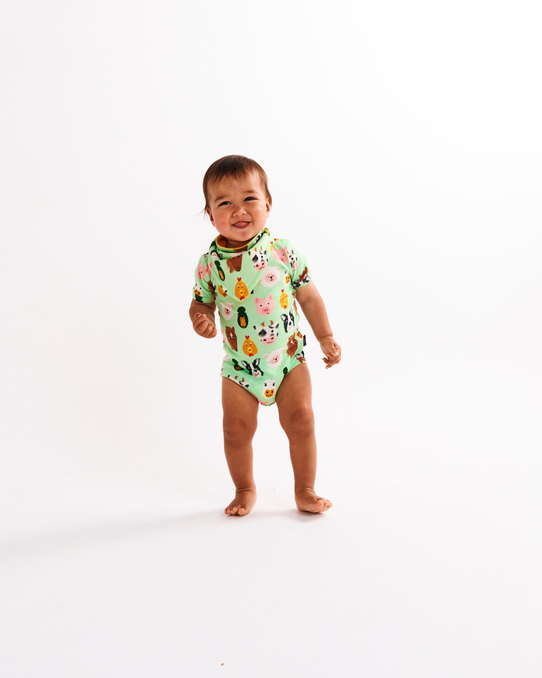 Organic Cotton Short Sleeve Romper for Babies & Toddlers - Farm Friends Collection | Soft, Breathable & Comfortable for Playtime, Daycare & Summer Outfits