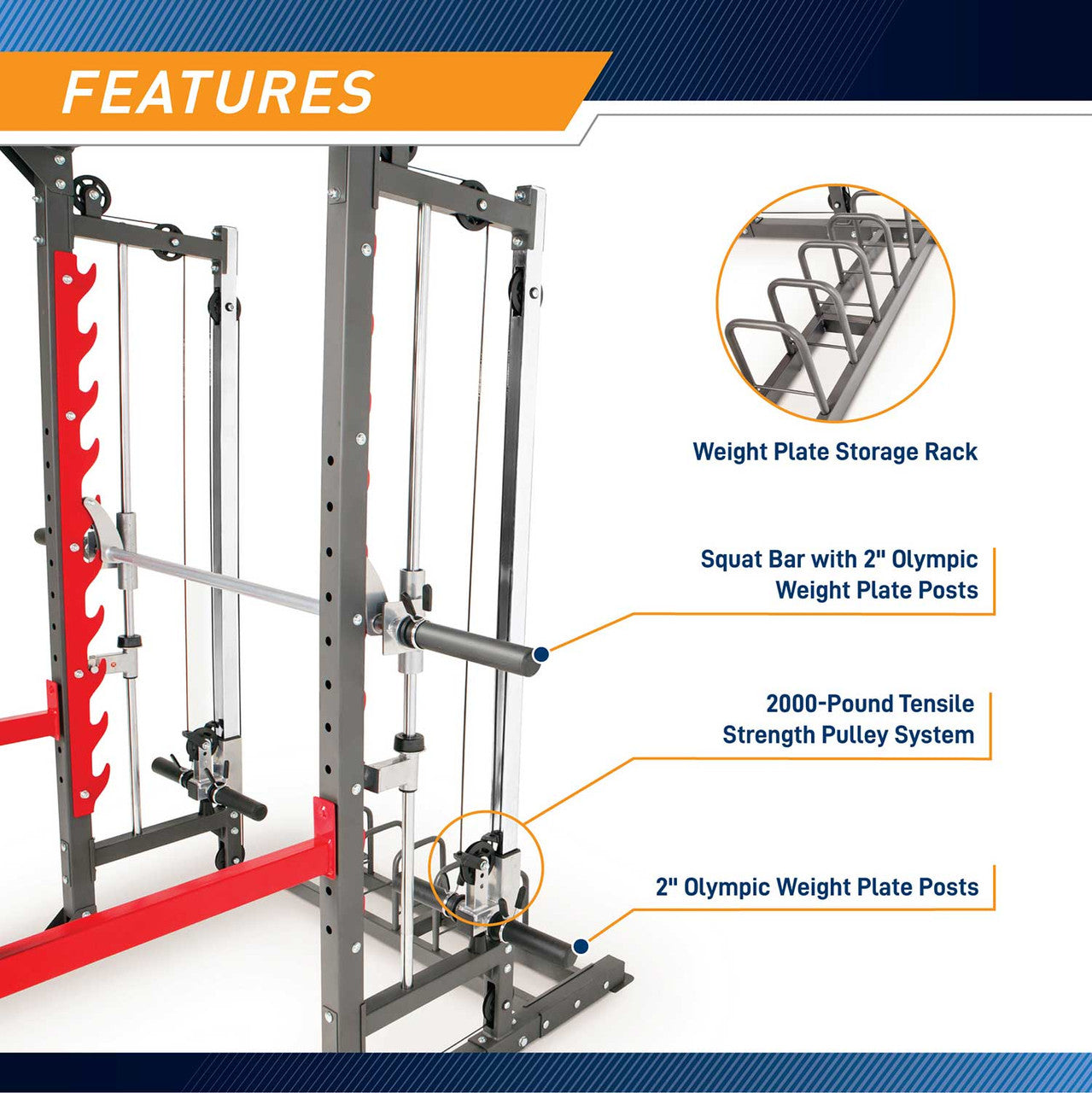 Marcy Pro SM-4903 Smith Machine Home Gym System - Full Body Workout Equipment for Strength Training | Perfect for Home Gym, Weight Lifting & Fitness Enthusiasts
