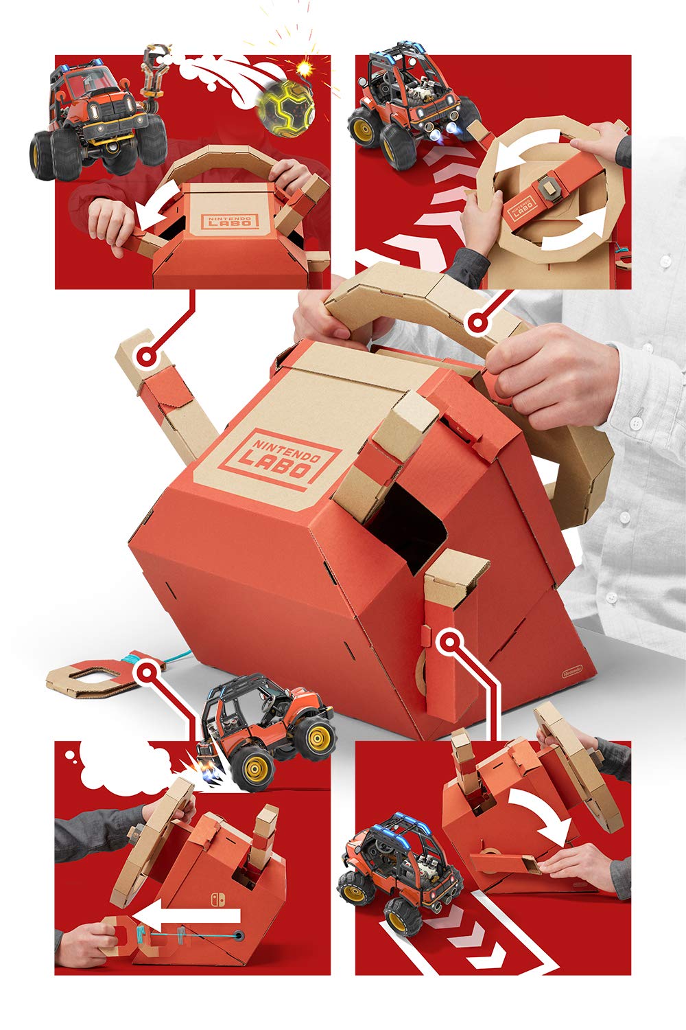 Nintendo Labo Toy-Con 03: Vehicle Drive Kit for Nintendo Switch - Interactive DIY Building Kit with Steering Wheel, Pedal & Key - Fun Educational Toy for Kids & Adults (World Edition) - Perfect for Family Game Nights & STEM Learning Activities