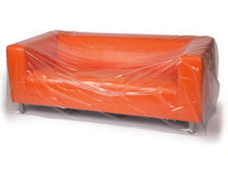124 x 45 Inch Clear Plastic Furniture Covers (125/Roll) - 1 Mil Thick Protective Wrap for Sofa, Mattress & Moving - Laddawn 3200 - Perfect for Home Storage, Moving Protection & Dust Prevention