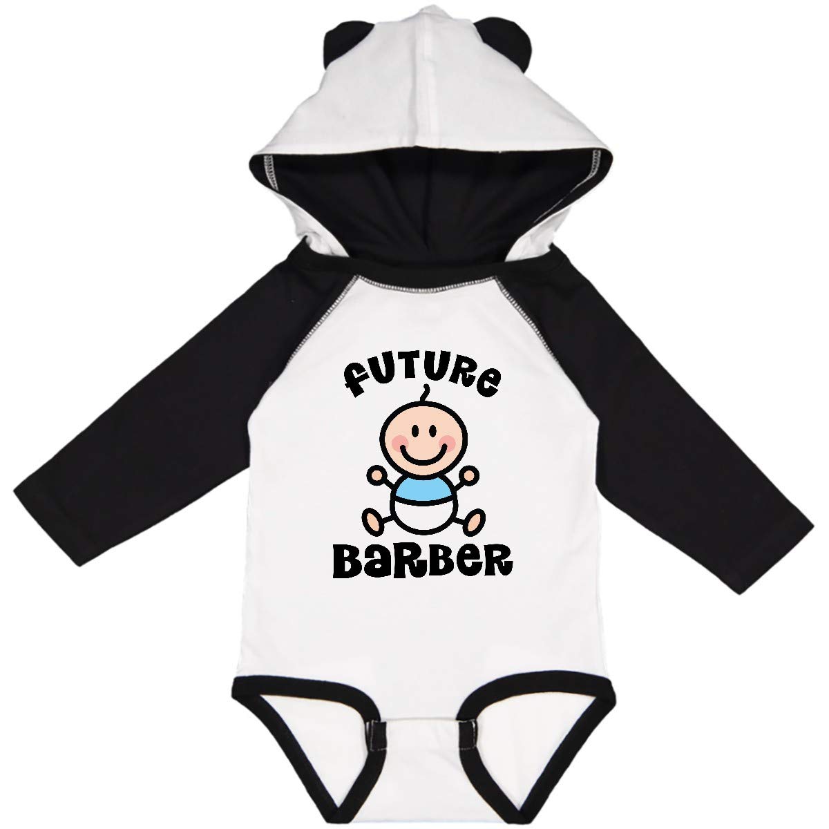 Inktastic Future Barber in Training Baby Boy Onesie - Long Sleeve Creeper Outfit for Newborns & Infants - Perfect Baby Shower Gift & First Birthday Present