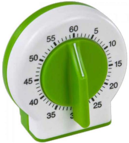 Curious Chef 60-Minute Kids Kitchen Timer - Fun White & Green Cooking Timer for Children - Perfect for Baking, Homework & Playtime Activities