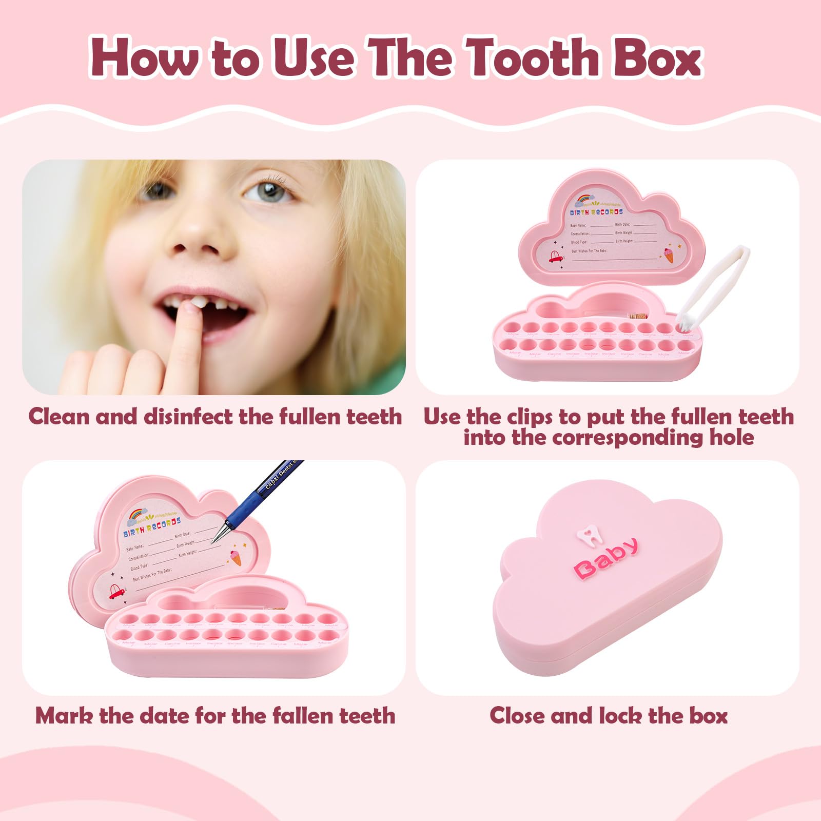Tooth Fairy Keepsake Box for Boys & Girls - Kids' Lost Teeth Holder & Memory Storage Box | Perfect for First Tooth Celebration & Childhood Milestone Preservation