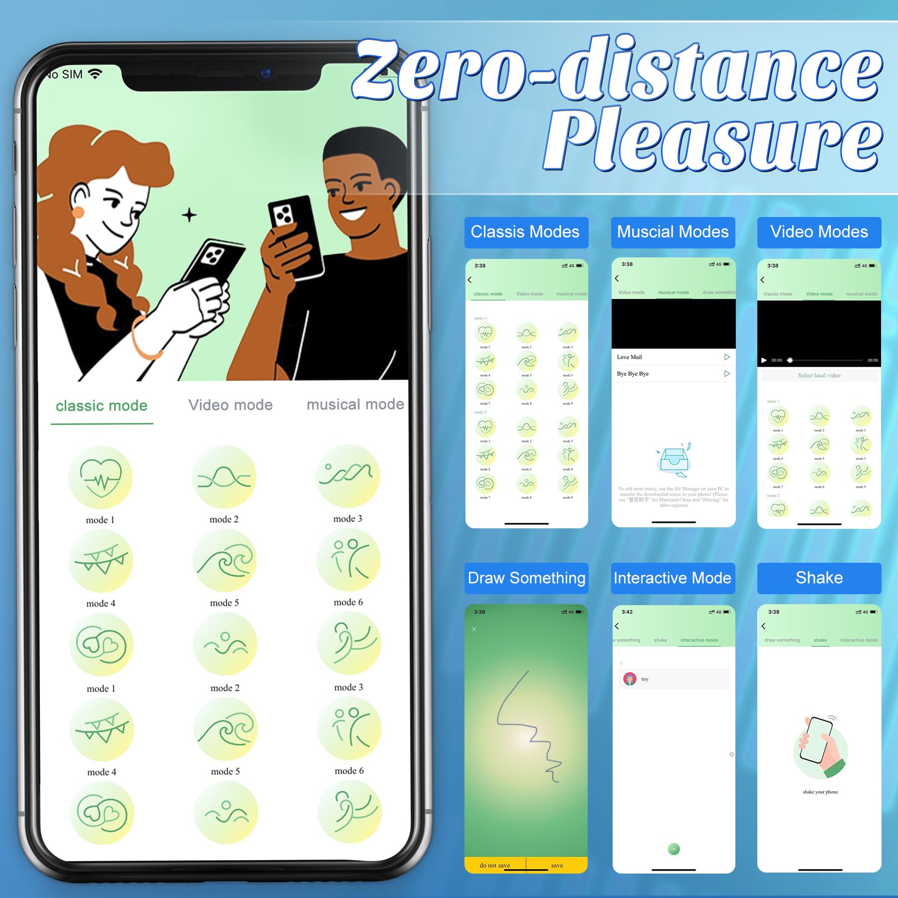 Elastic Vibrating Cock Ring with Remote Control - Couples Sex Toy for Men & Women, APP Controlled Penis Vibrator for Vagina & Penis Stimulation - Perfect for Foreplay & Intimate Pleasure (Blue)