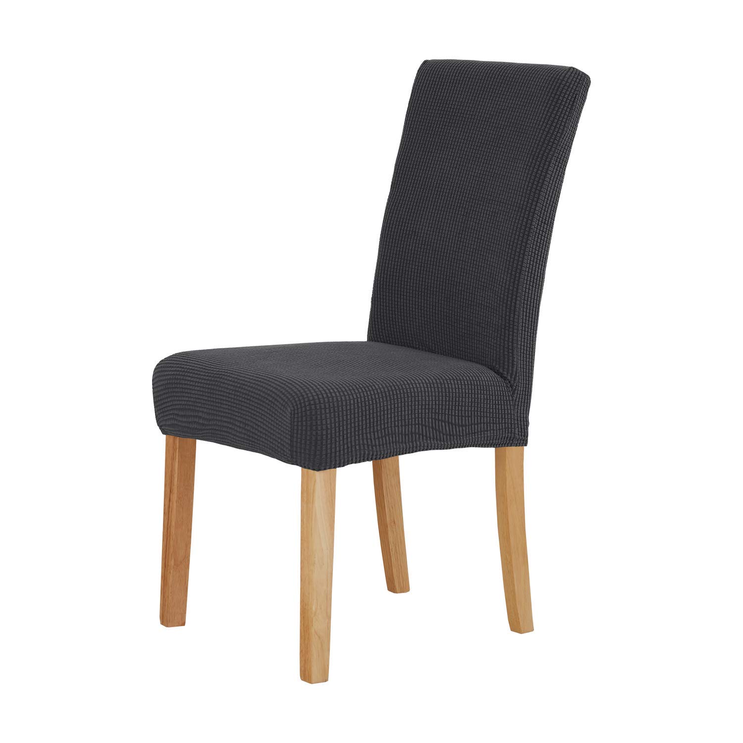 Modern Jacquard Stretch Dining Chair Covers Set of 4 - Washable Removable Slipcovers for Kitchen & Dining Room Chairs - Home Decor & Protection - Gray - Perfect for Everyday Use & Special Occasions