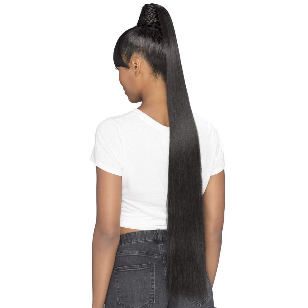 Vivica A. Fox Heat Resistant Synthetic Hair Extensions - FS4/30 Straight Bang & Ponytail Wig for Styling, Cosplay & Everyday Wear