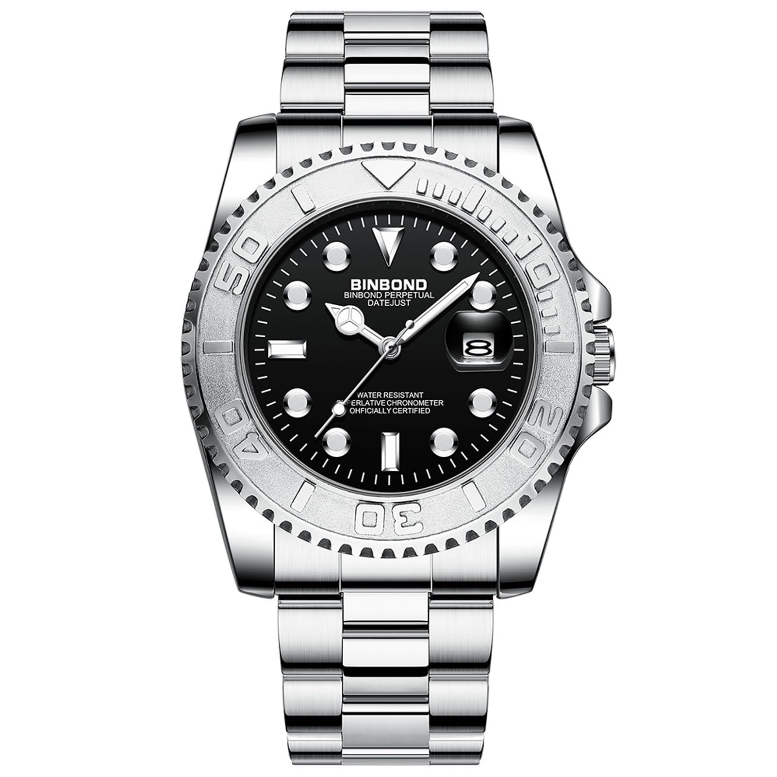 **DoniRudy Men's Analog Quartz Wristwatch with Date Display - 41mm Big Face Stainless Steel Band, Waterproof & Luminous - Perfect for Business, Casual & Outdoor Activities**