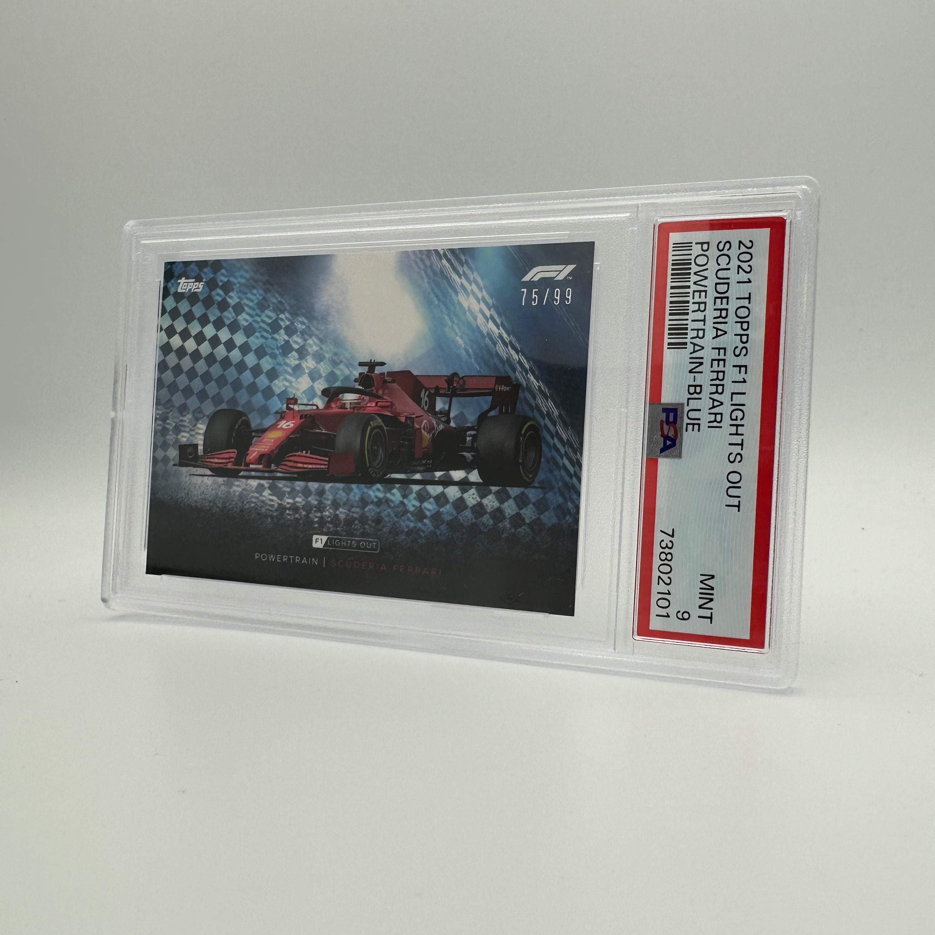 PSA 9 Graded 75/99 Scuderia Ferrari PowerTrain Blue Trading Card - Perfect for Collectors, Racing Fans & Sports Memorabilia Displays