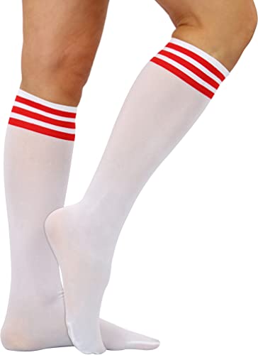 Triple Striped Top - White & Red