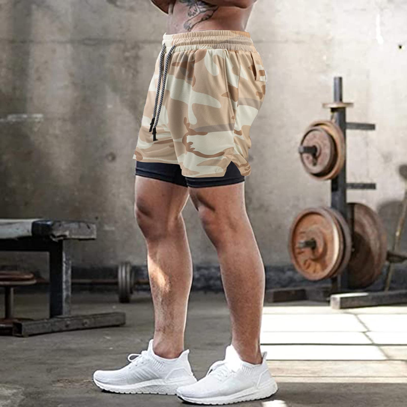 Surenow Men's 7-Inch Running Shorts - 2-in-1 Workout Shorts for Gym, Yoga & Outdoor Sports | Breathable Athletic Shorts for Jogging, Training & Active Lifestyle