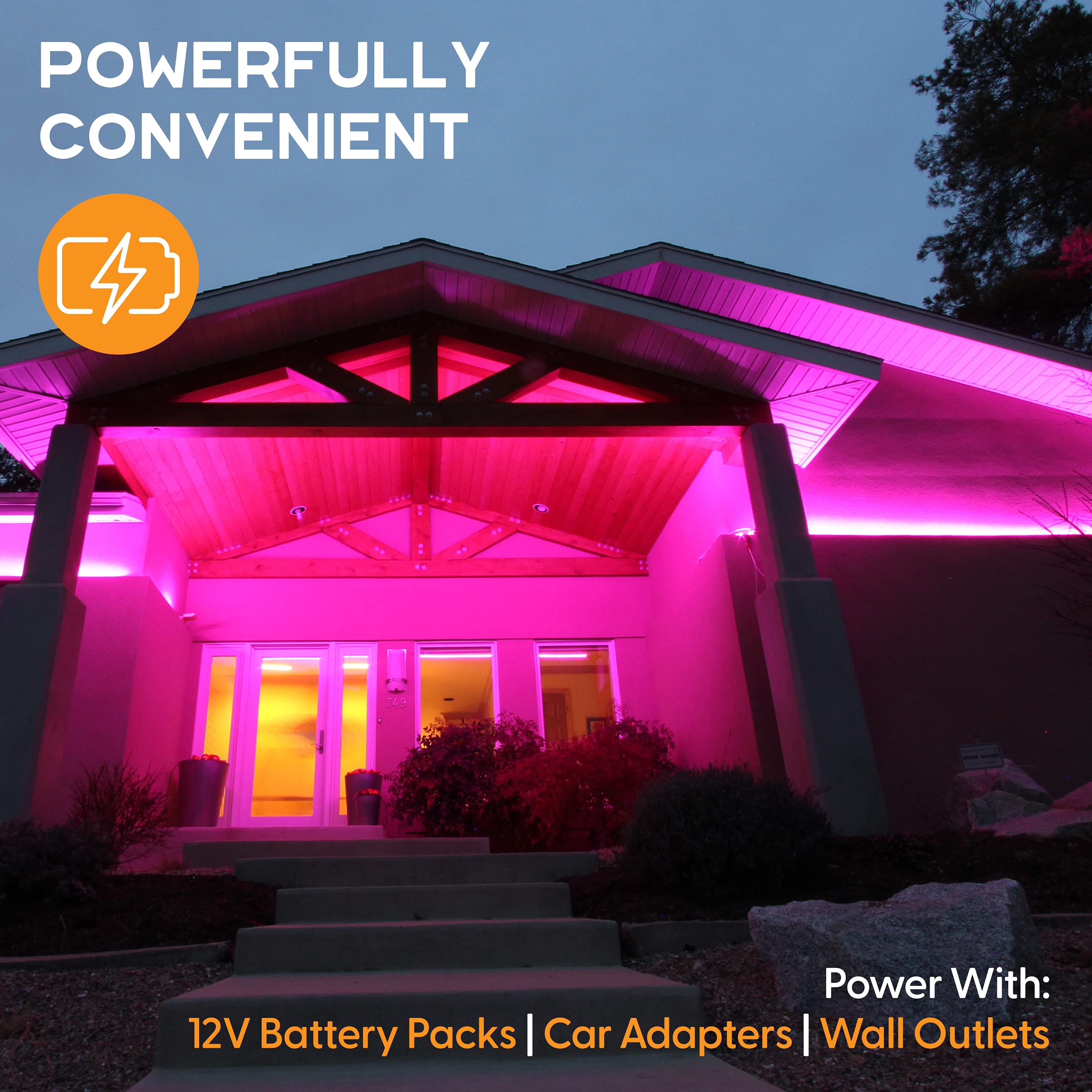 Power Practical Luminoodle Basecamp - 20 ft LED Outdoor String Lights - 12V Color Changing Lighting Strip with Remote - Waterproof Light Rope up to 1000 Lumens - Perfect for Boats, RV, Camping, Patio, Backyard, and Outdoor Parties