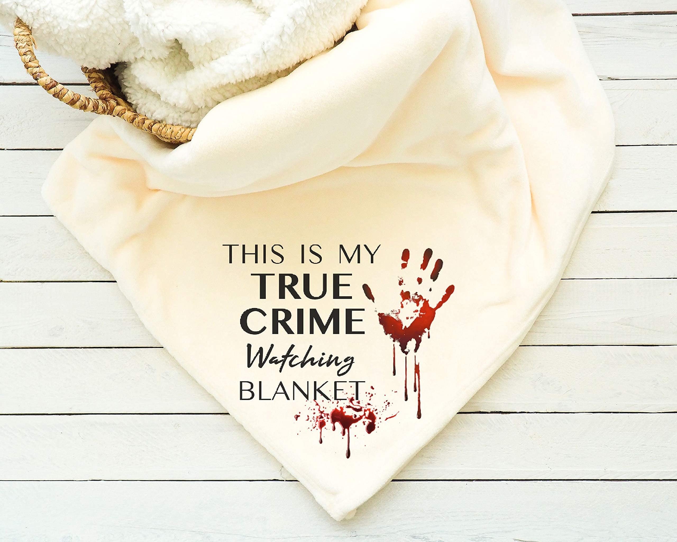 True Crime Watching Blanket - Soft Flannel Fleece Throw Blanket for Movie Nights & Cozy Evenings - Perfect Gift for True Crime Fans - Ideal for Binge-Watching, Reading & Relaxation