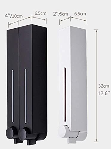 3-Chamber Wall Mounted Shower Pump Dispenser - Hotel Bathroom Soap Dispenser for Shampoo, Conditioner, Lotion & Gel - Touch-Free Black Organizer for Office & Home Use