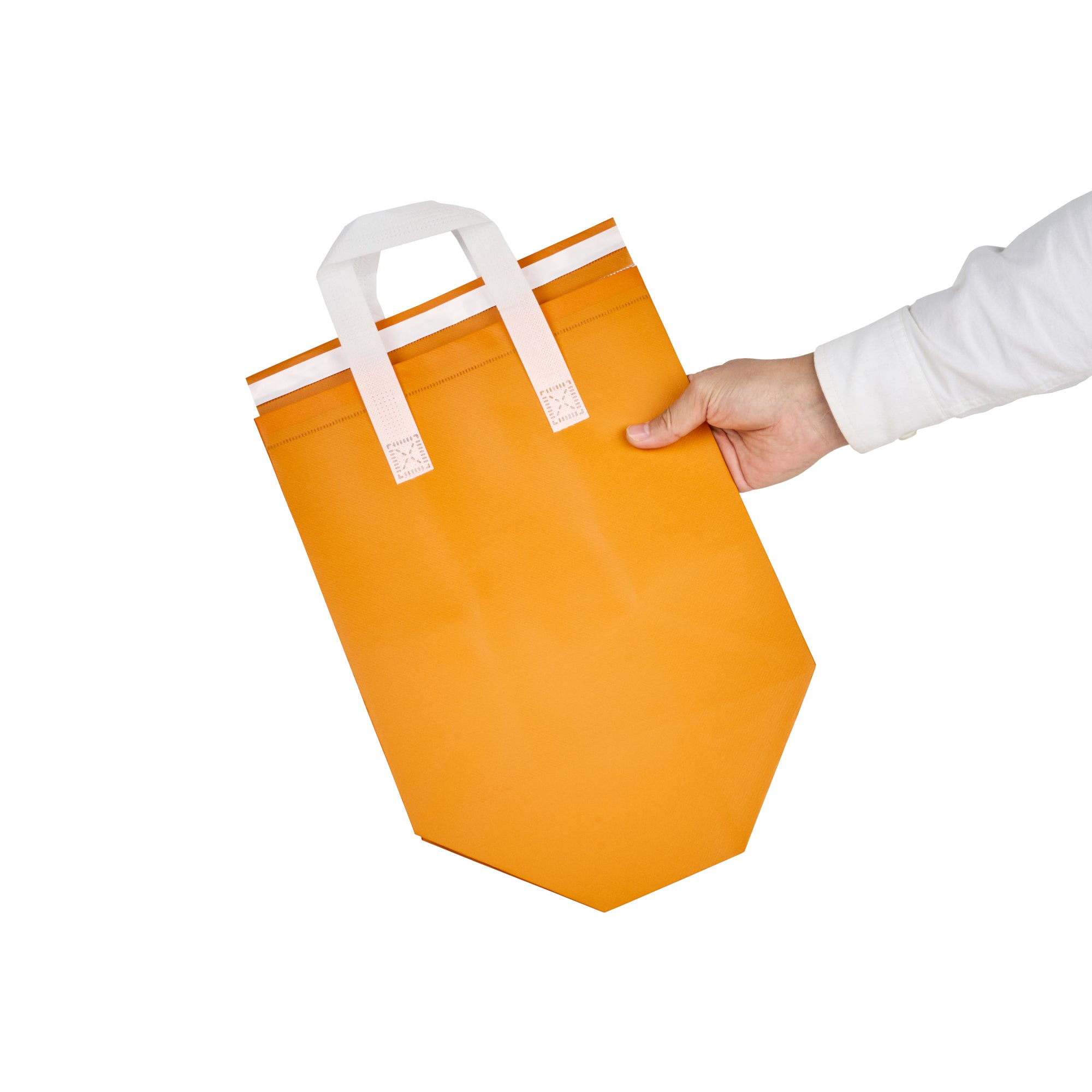Insulated Orange Take Out Bags - Tamper Evident Food Delivery Bags (10.25