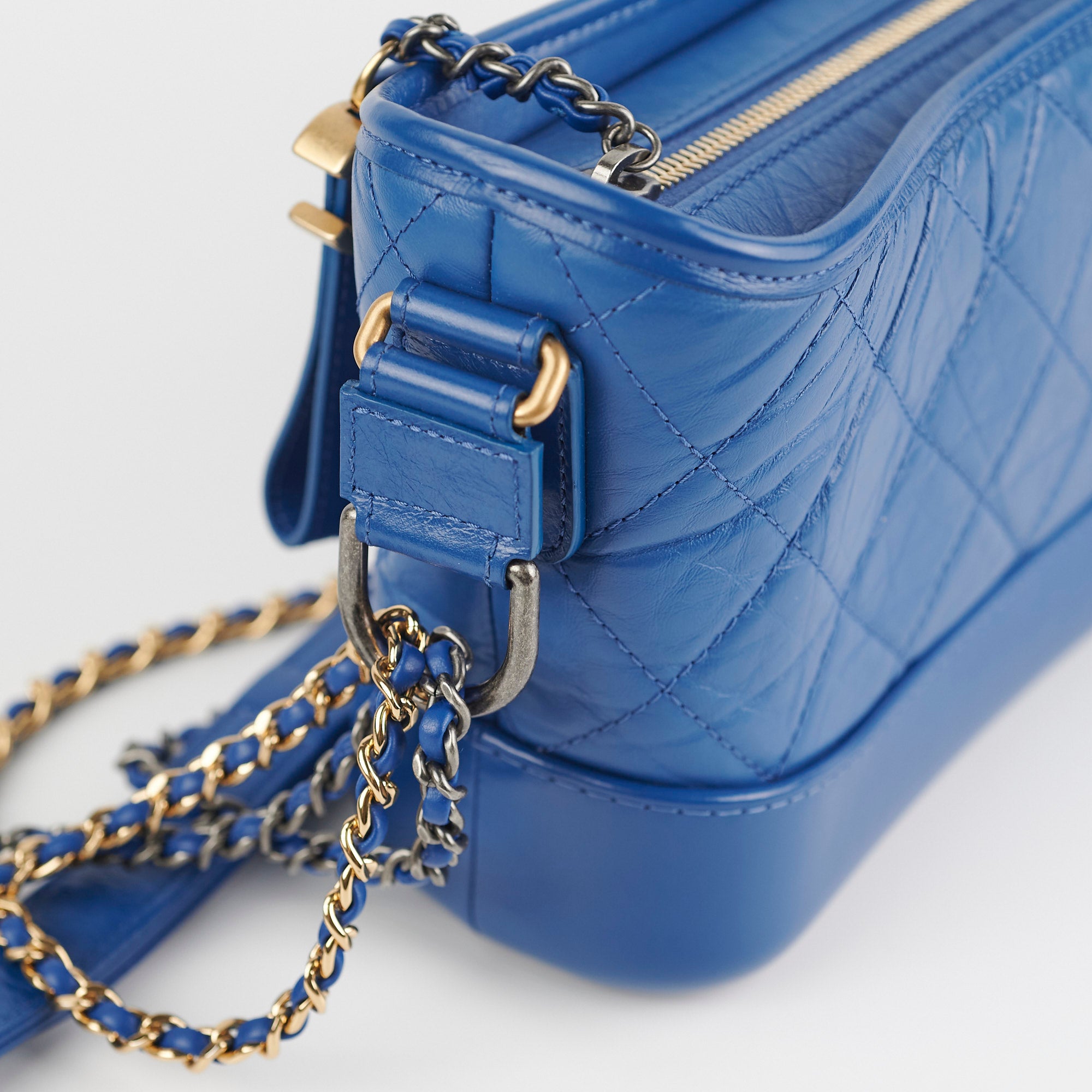 Chanel Small Gabrielle Blue Leather Shoulder Bag - Luxury Designer Handbag for Women, Perfect for Date Night & Evening Events