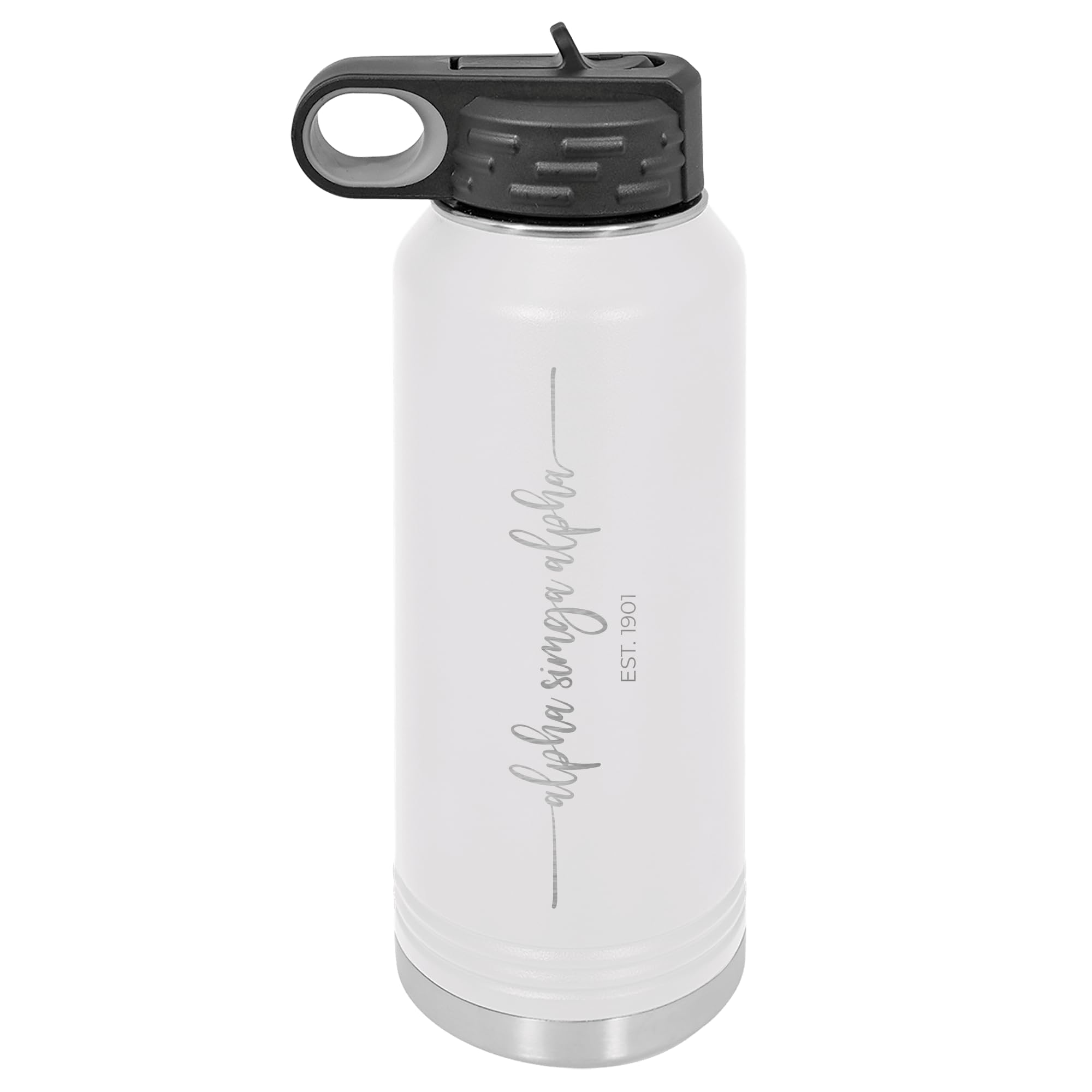 Alpha Sigma Alpha Script Est. 1901 Water Bottle - Greek Life Stainless Steel Tumbler for College Sorority, Dorm & Gym - Perfect for Sisterhood Events, Campus Life & Hydration On-The-Go