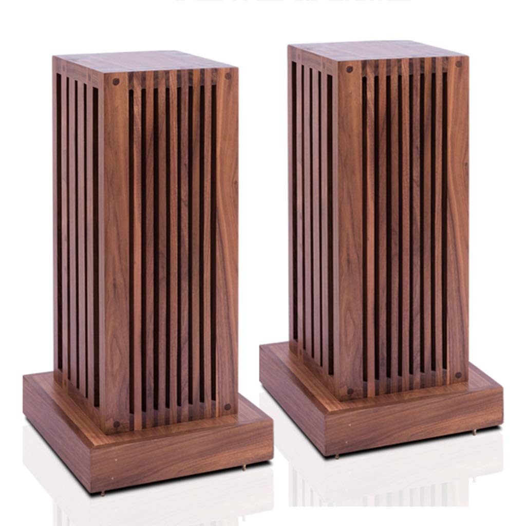 Premium Wooden Speaker Stands 60cm - Heavy Duty Floor Stand for Surround Sound, Home Theater & Cinema - Adjustable Height, Sturdy Base - Ideal for Weddings, Parties & Events (Brown)