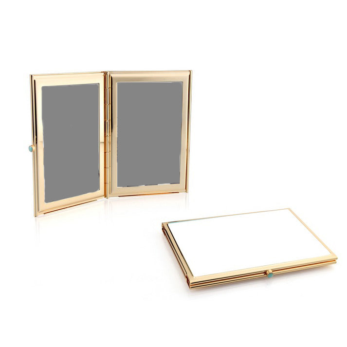 Enamel & Gold Plated Double Picture Travel Frame - Elegant Keepsake for Family Photos, Vacations & Gifts | Perfect for Home Decor, Office Desk & Travel Memories