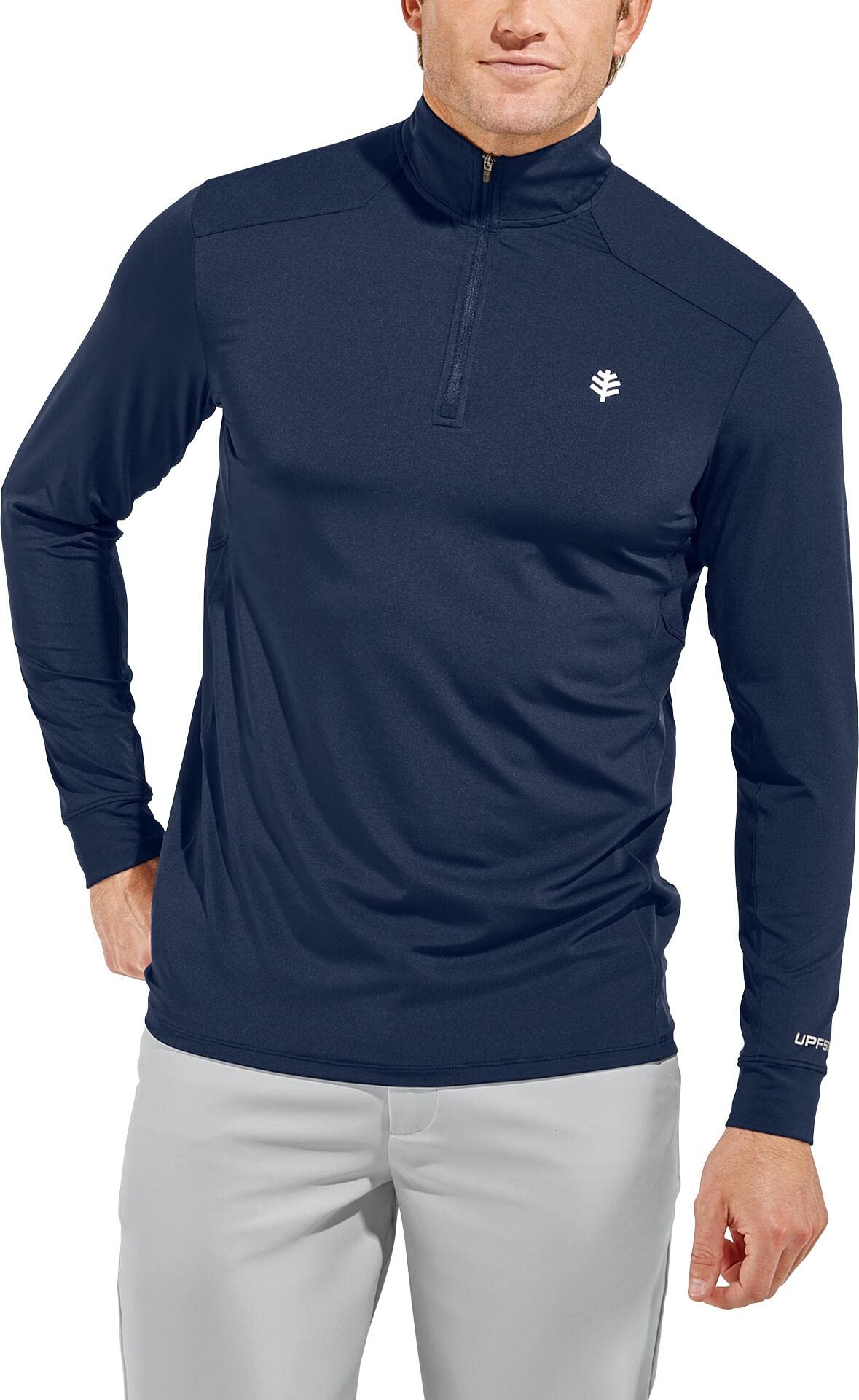 Coolibar UPF 50+ Men's Sun Protective Performance Pullover - Lightweight UV Protection Shirt for Hiking, Golf & Outdoor Activities