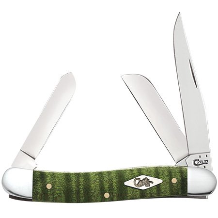 Premium Green Curly Maple Wood Handle Medium Stockman Pocket Knife 7318 SS - EDC, Camping & Outdoor Survival Tool