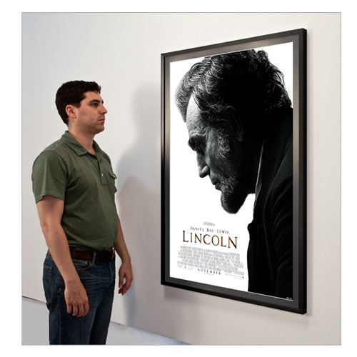 24x36 Movie Poster Frame - Swing Open Changeable Metal Frame with Beveled Matboard | Wall Decor for Home Theater, Cinema Room & Office Display
