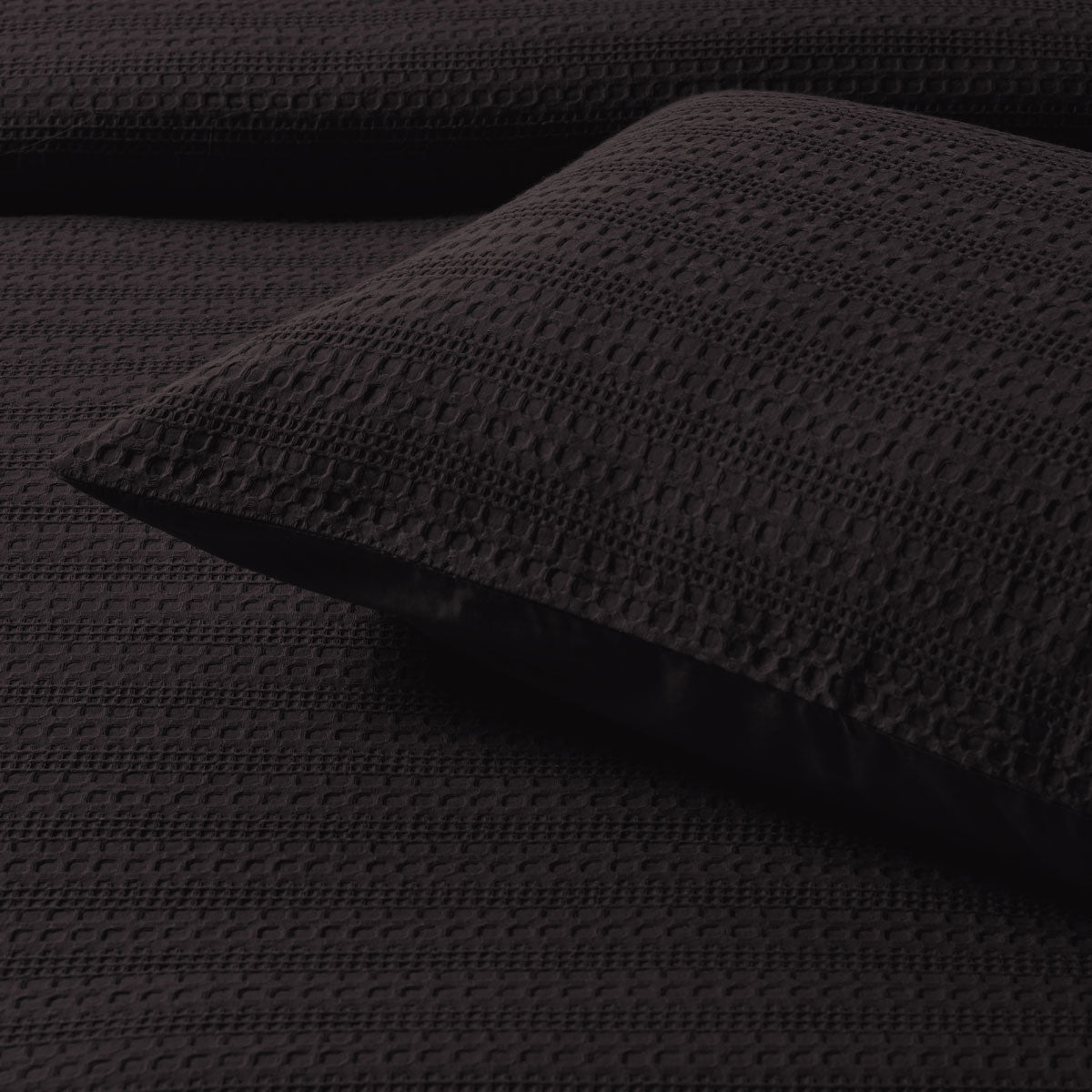 Bianca Kahlani Chocolate Brown Waffle Quilt Cover Set - Queen Size Bedding, Soft Textured Duvet Cover for Cozy Bedroom Decor