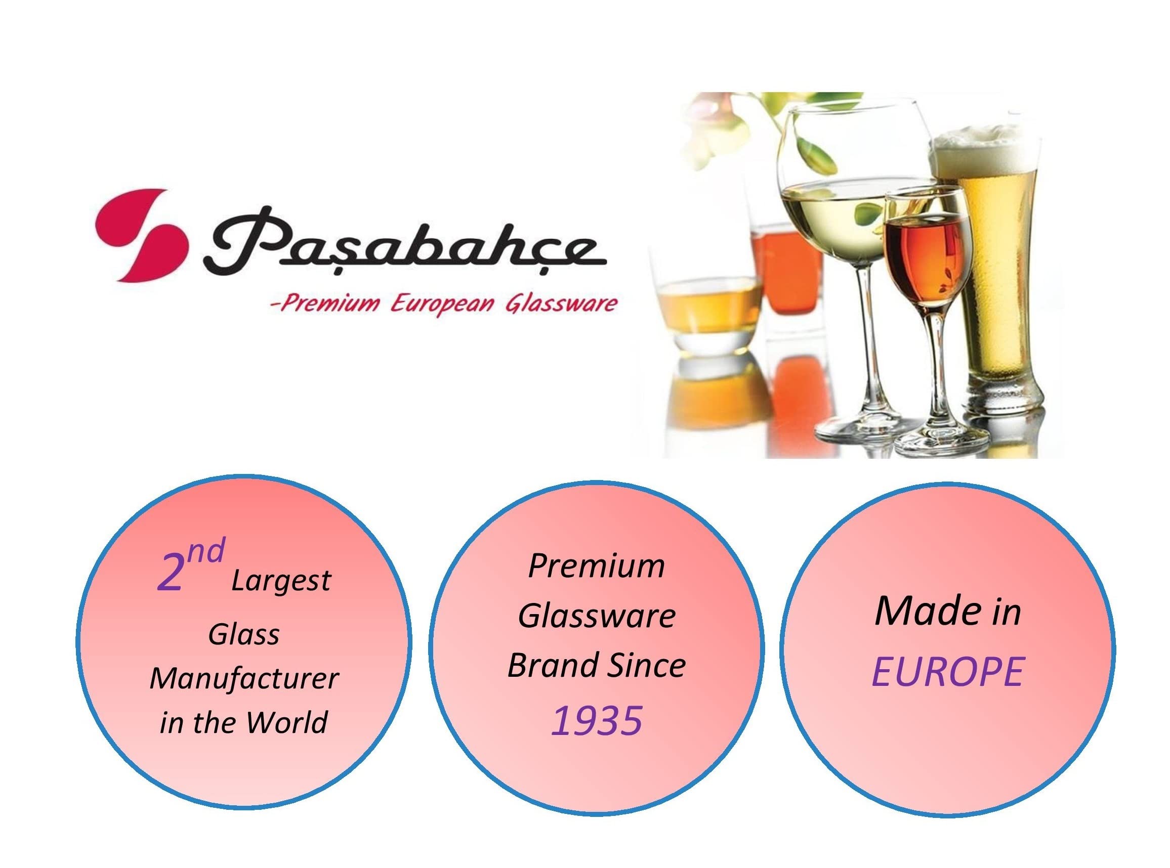 Pasabahce Large Beer Mugs Set of 2 - 22oz Clear Glass Party Cups for Beer, Cocktails & Iced Drinks - Perfect for Home Bars, BBQs & Outdoor Gatherings