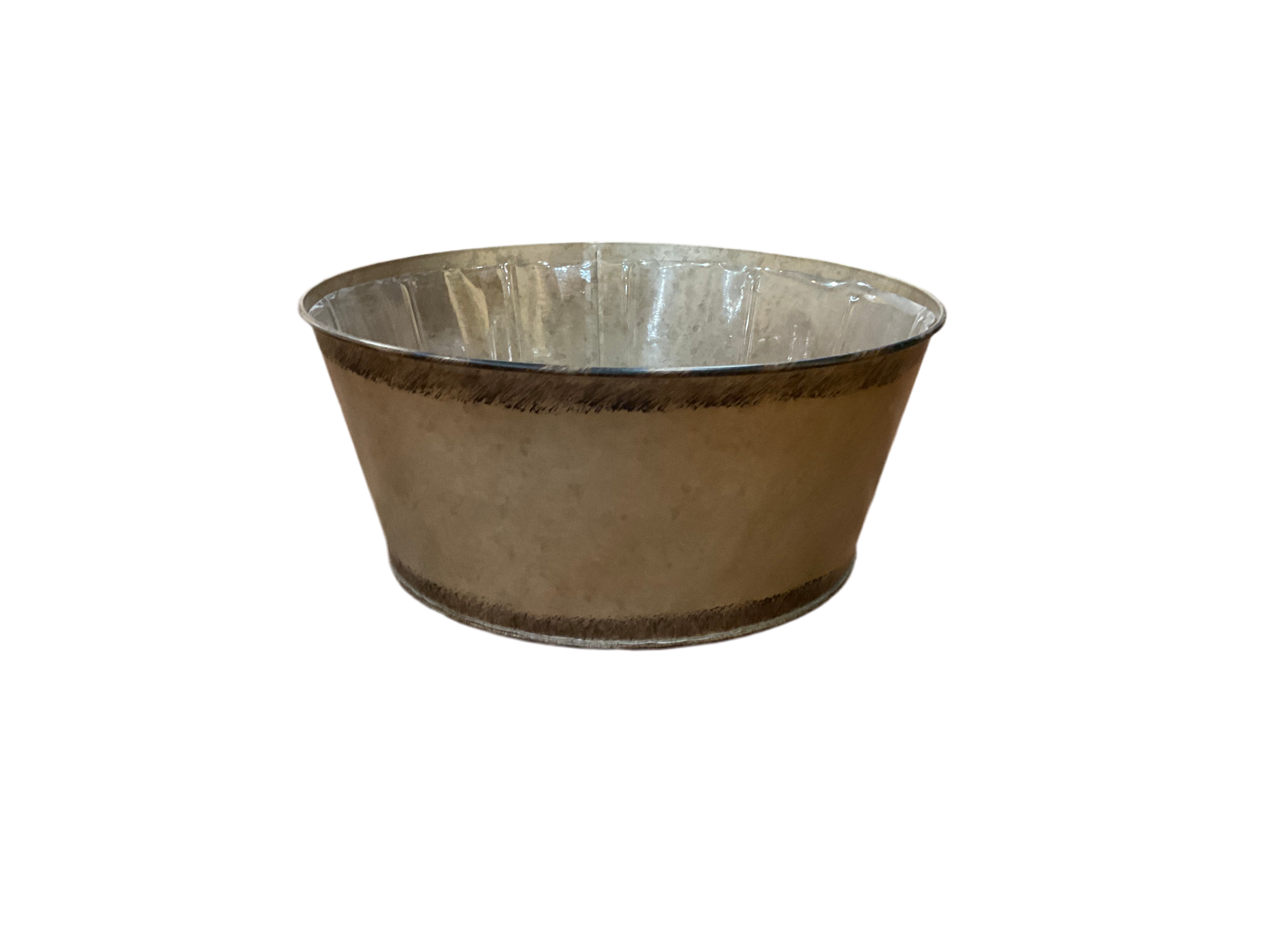 Metallic Tones Ceramic Dish Planter - 9 Inch Modern Flower Pot for Succulents, Herbs & Small Plants - Perfect for Home Decor, Office Desk & Indoor Gardening
