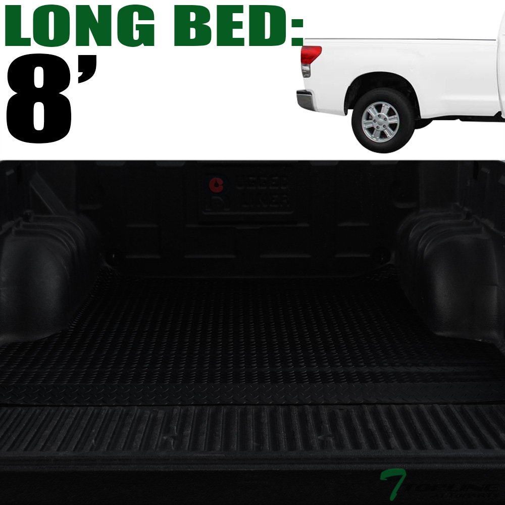 Black Rubber Diamond Plate Truck Bed Mat for 2007-2021 Toyota Tundra 8ft (96