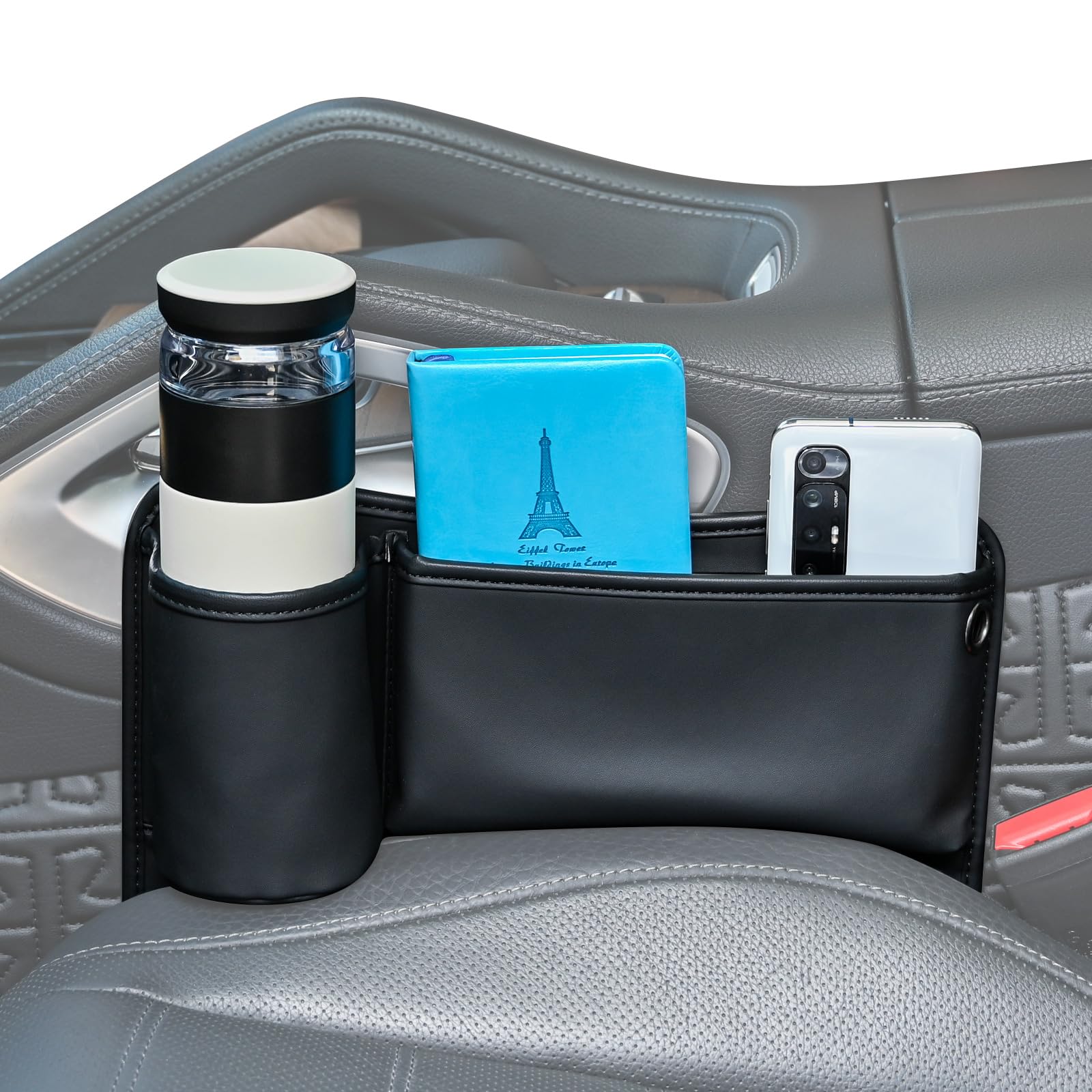 Premium Car Seat Gap Filler Organizer - 3-in-1 Multifunctional Car Accessory with Cup Holders & Storage Pockets | Perfect for Holding Phone, Keys, Sunglasses & Small Essentials | Ideal for Road Trips, Commuting & Family Travel