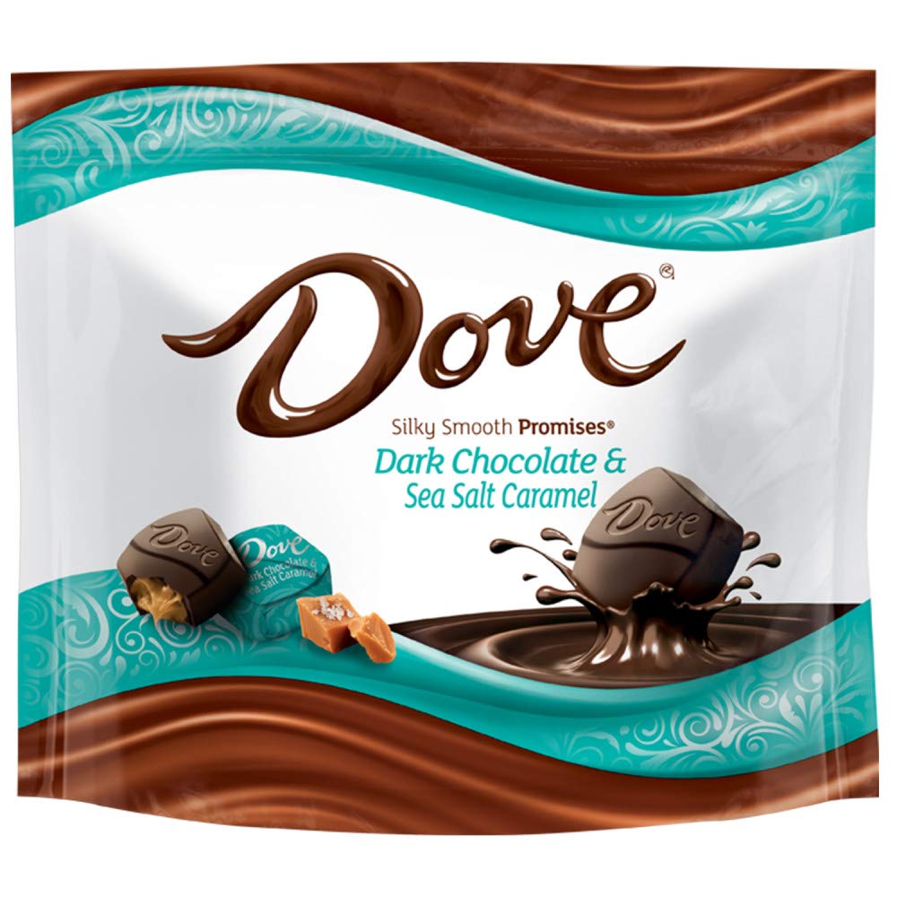 DOVE PROMISES Sea Salt & Caramel Dark Chocolate Candy Bag, 7.61 oz (216g) - Gourmet Chocolate Treats for Gifts, Parties & Dessert Lovers