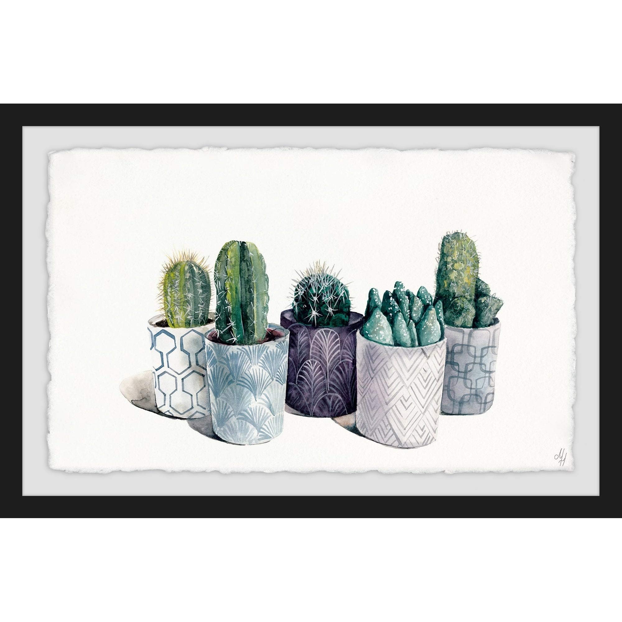 Handmade Small Pots Framed Print 30x20 - Marmont Hill Wall Art for Living Room, Bedroom & Office Decor