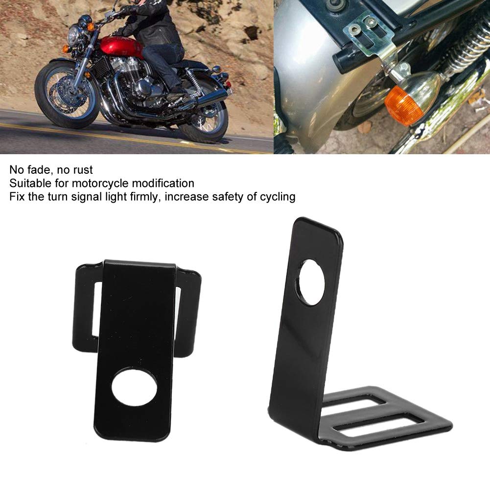 Universal Motorcycle Turn Light Bracket - Black Iron Mount for Indicator Lamp Modification | Perfect for Custom Bike Upgrades