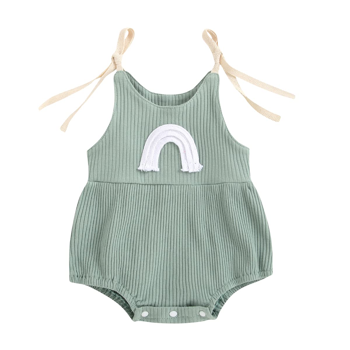 Vintage Floral Baby Girl Bubble Romper - Ribbed Tank Jumpsuit Boho Summer Outfit for Newborns | Perfect for Photoshoots, Beach Trips & Casual Wear