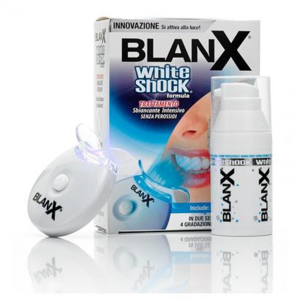 BLANX White Shock Treatment Toothpaste for Teeth Whitening - 30ml Tube - Professional Stain Removal & Enamel Protection - Perfect for Coffee, Wine & Smoking Stains