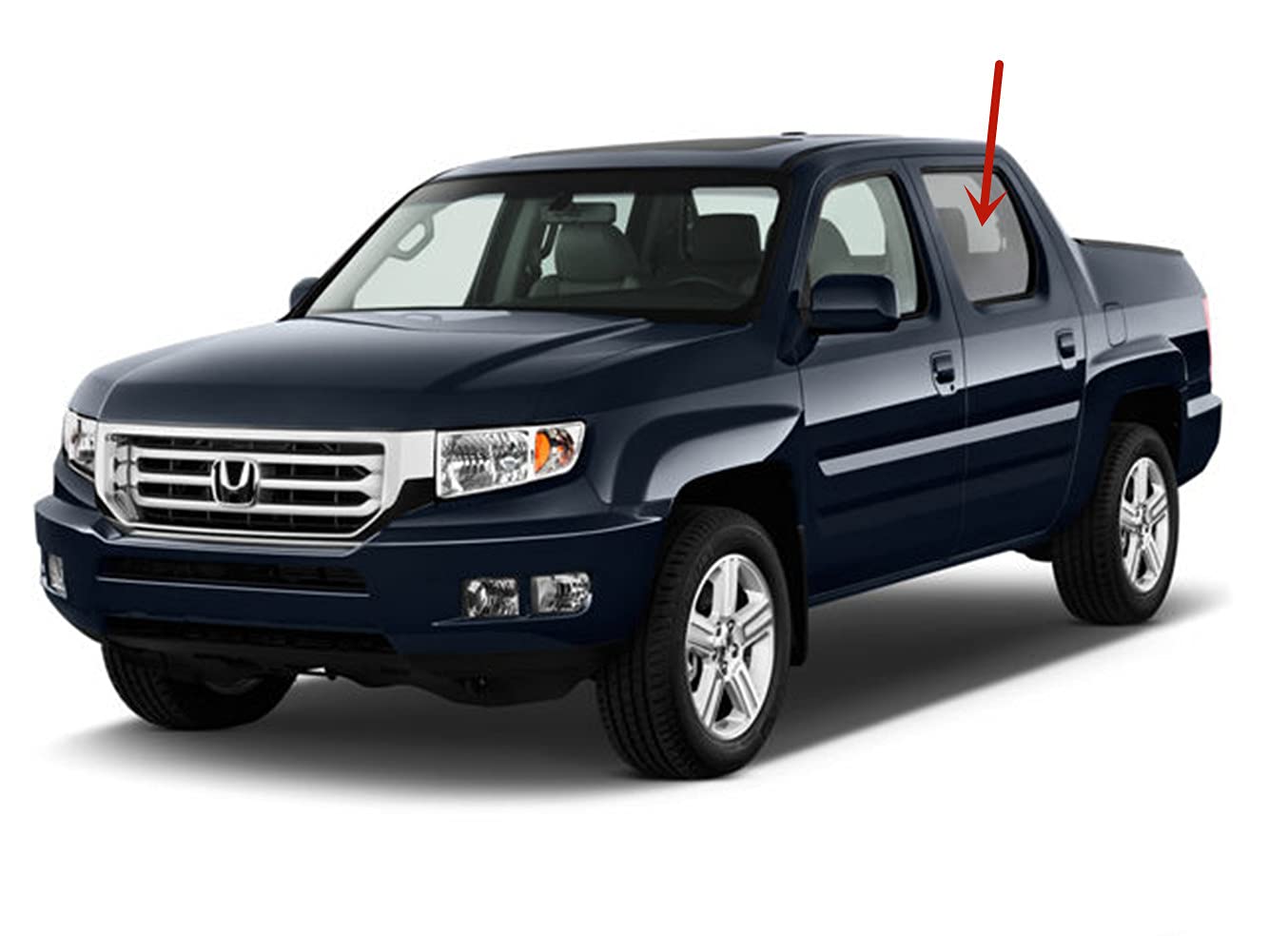Honda Ridgeline 2006-2014 Left Rear Door Window Glass Replacement - Driver Side for 4 Door Crew Cab - Perfect for Auto Glass Repair & Replacement Services