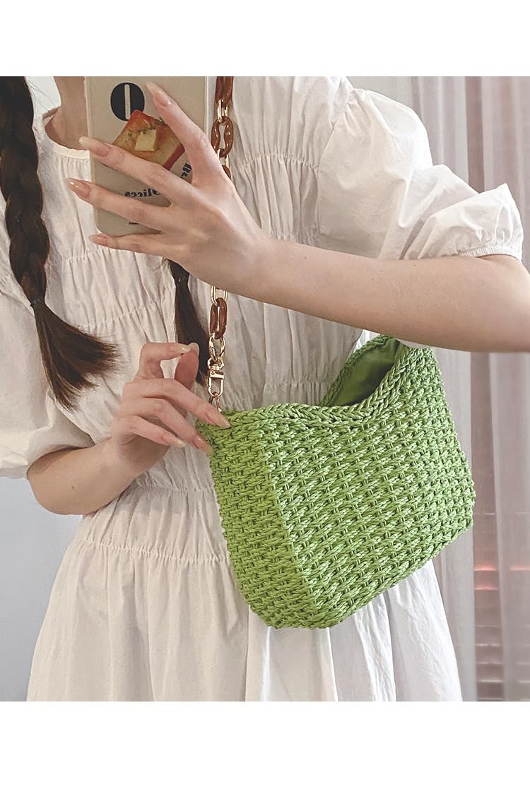 Ulisty Women's Small Handwoven Mini Crossbody Bag - Boho Square Purse with Adjustable Strap for Casual Outings, Travel & Shopping
