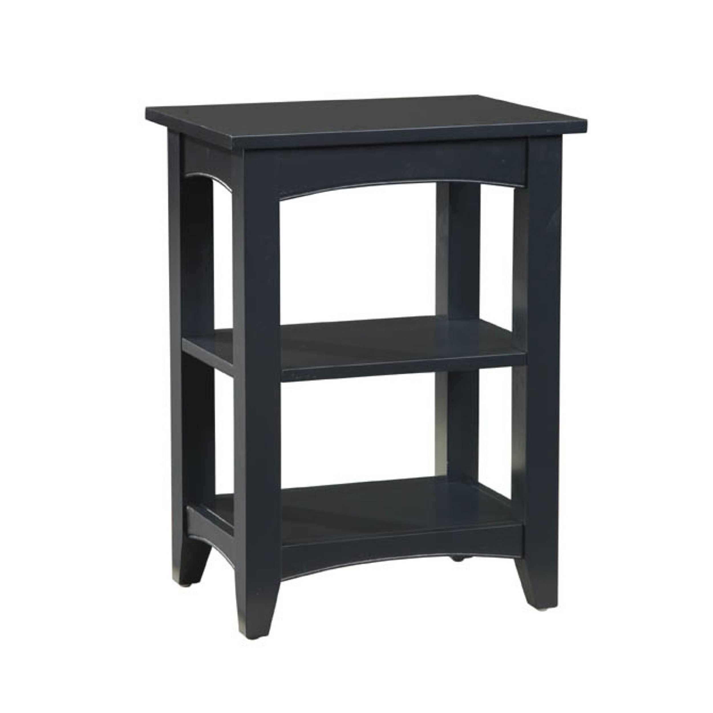 Alaterre Shaker Cottage End Table with 2 Shelves - Charcoal Gray Side Table for Living Room, Bedroom & Cottage Decor