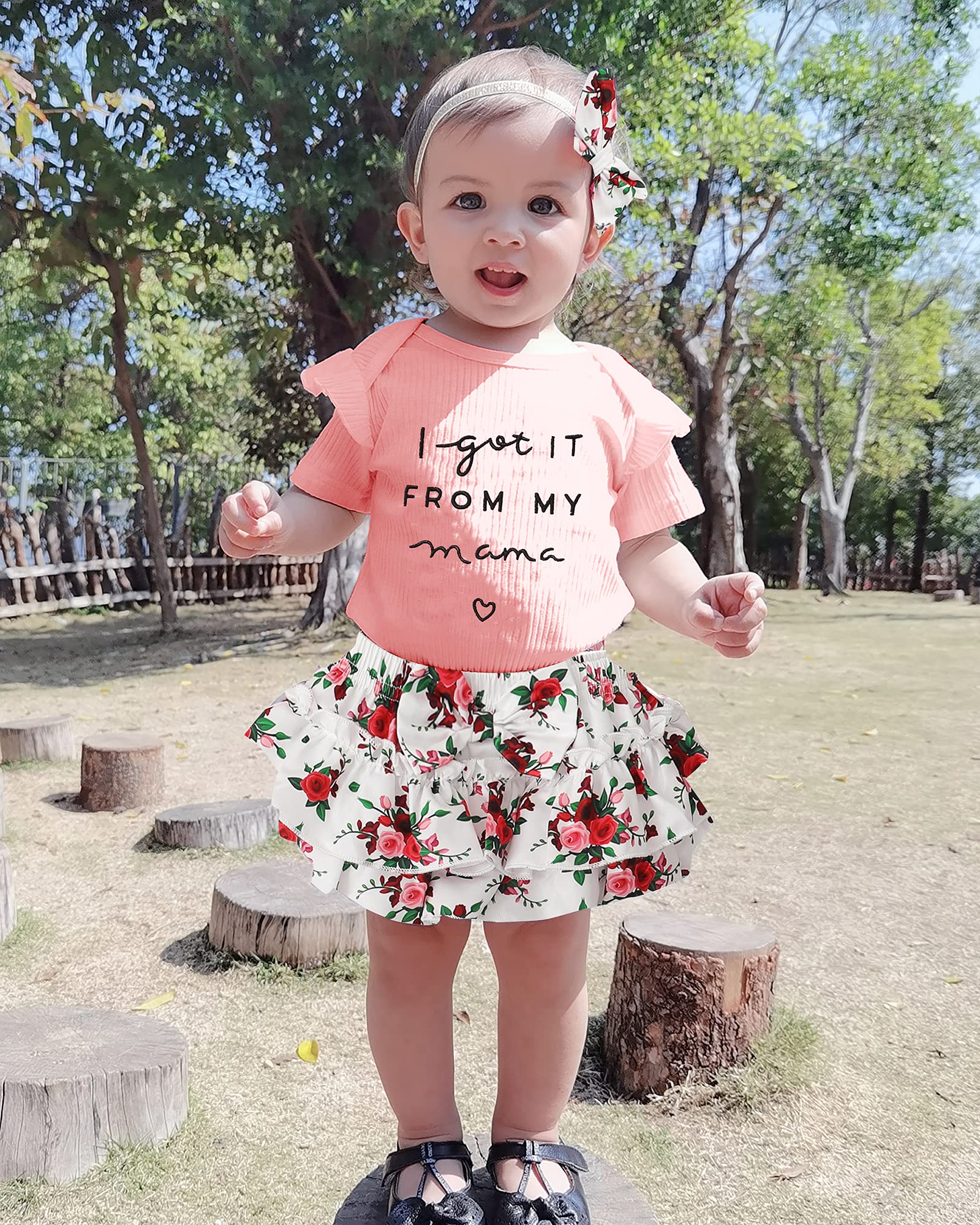Mioglrie Newborn Baby Girl Clothes - Floral Romper & Shorts Set | Cute Summer Outfits for Infant Girls | Perfect for Playdates, Beach Trips & Family Photos