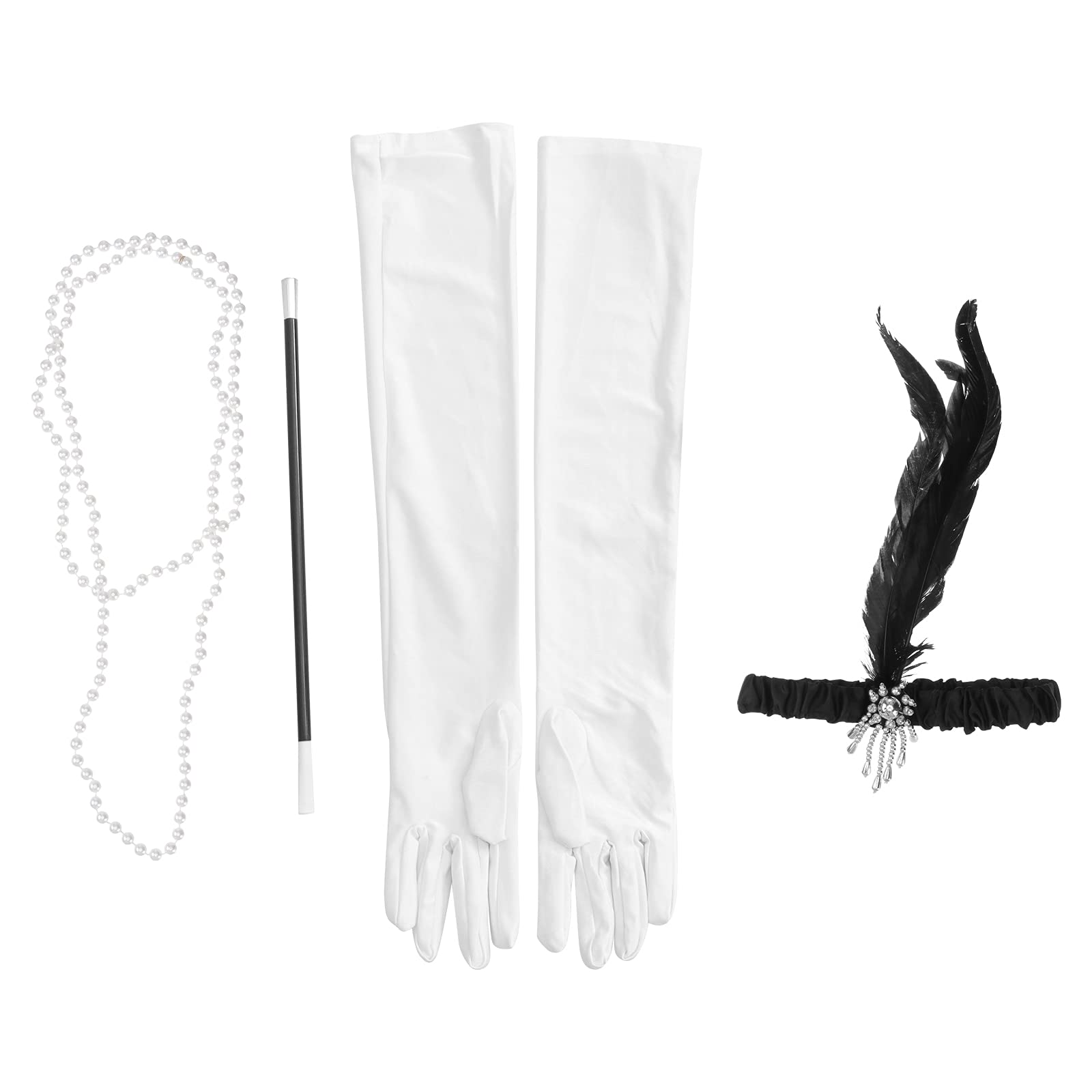 ABOOFAN Halloween Party Props Set - 4-Piece Cigarette Stick Head with Glove Bead Chain for Spooky Decorations | Perfect for Halloween Costumes, Haunted Houses & Themed Parties