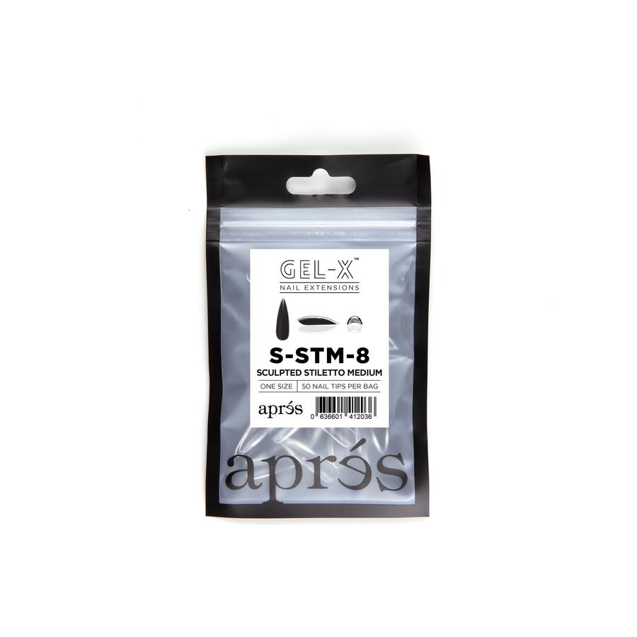 Apres Gel X Sculpted Stiletto Medium Refill Tips - Size #00 & #9 - Professional Nail Extension Kit for Salon & Home Manicures, Perfect for Gel Nail Art & Long-Lasting Wear